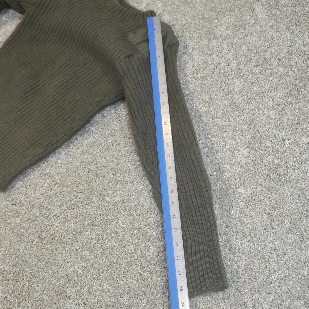 Military Sweater Mens Size 38(2) Wool Vintage Green Shoulder/Elbow‎ Patches